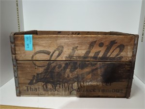 wooden Schlitz beer crate