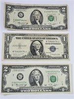 2 1976 $2 Bills & 1935 G Silver Certificates