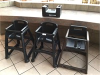 3 High Chairs and 1 Booster Seat