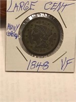 1848 LARGE CENT VISIBLE DATE