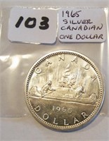 1965 Canadian Silver Dollar Coin