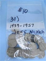 (31) 1939-1957 Jefferson Nickels
