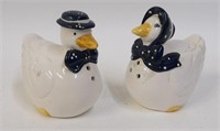 Anthropomorphic Ducks in Polka Dot Hat & Bonnet