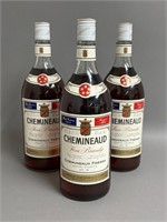 Three 40 oz Bottles of Chemineaud Brandy