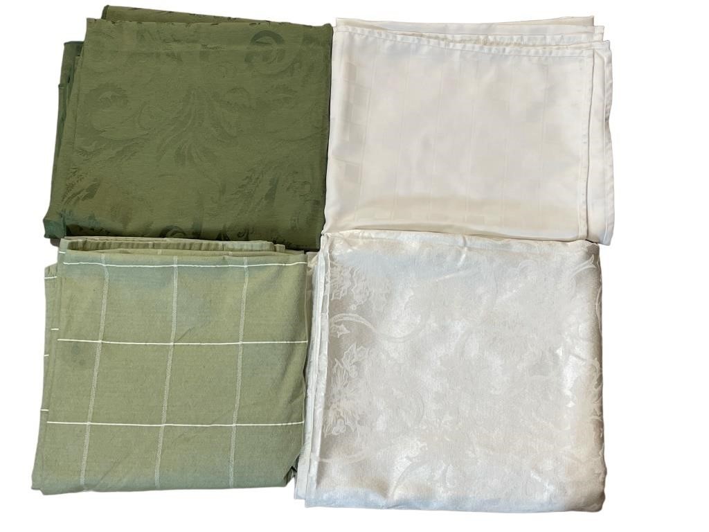 Large Green and White Decorative Table Cloths