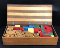 Wood Chest w/Wooden Children’s Blocks