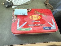 Sealed Tin Leopard Hand Crafted Knives