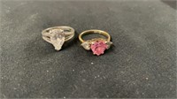 2 size 7 rings both marked 925