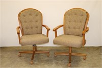 Pair Rolling kitchen style Chairs