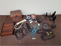 Chargers, power bar, boxes and more