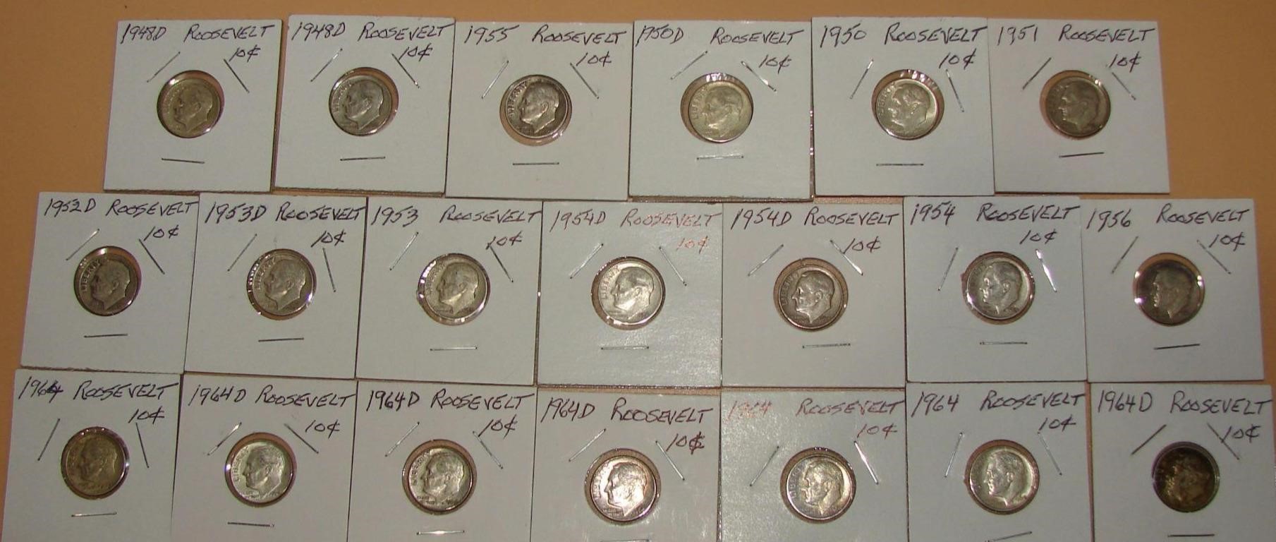 Roosevelt Dime 90% Sterling Silver 1948-1964