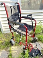 Wheelchair w/foot rests, 17" wide seat, Cane