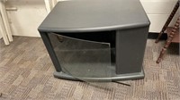 Rotating TV console cabinet with glass door