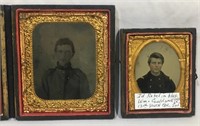(2) Civil War Confederate Soldier Ambrotype and