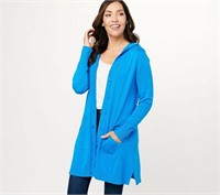 Small- Isaac Mizrahi Live! Button Front Hooded