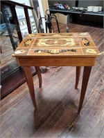 Sm. Musical Storage Inlaid Table