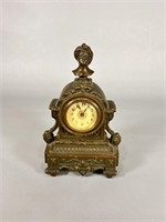 Unmarked Metal Case Mantle Clock