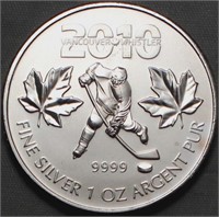 Canada $5 1oz Silver 2010 Olympics Hockey Player