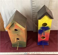 2 Bird Houses, Metal Roof