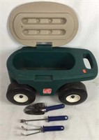 Step 2 Small Plastic Wagon with Garden Tools