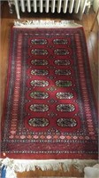 Small Bakarra black & burgundy  foyer rug, long