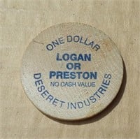 Deseret Industries Logan Utah 1.00 Wood Token