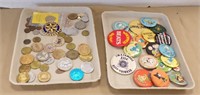 TOKENS, FOREIGN COINS, PINBACKS