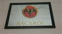 Bacardi Mirror Sign In Black Frame 13.5x19.5"