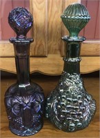 2 Carnival Glass Decanters