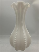 Vintage beaded edge glass bud vase