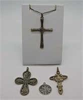Sterling Crosses & Saint Pendants