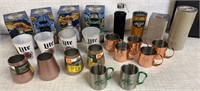 Sports Lot: Patron Decorative Tins, Stoli cups,