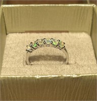 Beautiful 6-Stone Opal .925 Sterling Ring Size 10