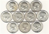 (10) Kennedy Half Dollars - 40% Silver