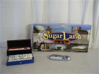 Dominoes, SugarLand monopoly, Pass the Pig games