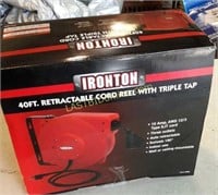 Ironton 40 ft. Retractable Cord Reel w/Triple Tap