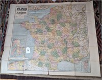 WW1 Full Color Map of France