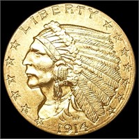 1914 $2.50 Gold Quarter Eagle CLOSELY
