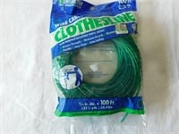 100ft. of wire cable clothes line, 5/8" diameter.