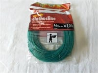 100ft. of wire cable clothes line, 5/8" diameter.