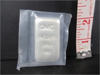 OMC STAMPED 9999 FINE SILVER 100 GRAM BAR