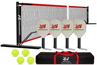 Hoverphenix Driveway Portable Pickleball Set with