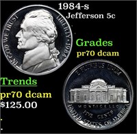 Proof 1984-s Jefferson Nickel 5c Graded pr70 dcam