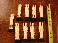 Lot of carved Japanese okimono figures