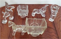 5pcs Of Vintage Various maker glass Figurenes