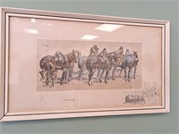 HAND-TINTED LITHOGRAPH  "GUNNERS"  BY "SNAFFLES"