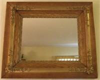 Antique gold gilt solid oak wall mirror 28" x 31"