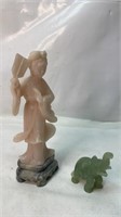 Carved Oriental Figurine & Elephant lot