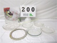 Lot of Glass Pie Pans & Platters, The Perfect Pie