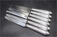 Six sterling silver handle knives